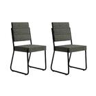Conjunto 2 Cadeiras De Jantar 1736 Carraro Preto/cinza