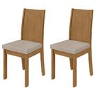 Conjunto 2 Cadeiras De Jantar Athenas Amêndoa Lopas Veludo Cr