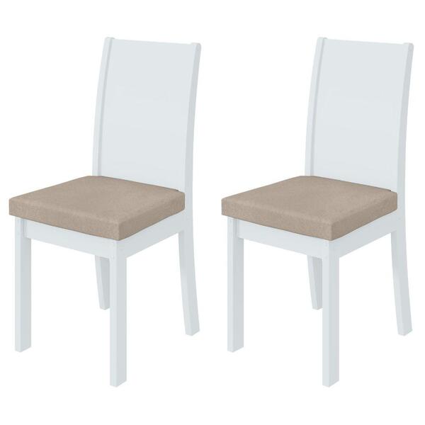 Conjunto 2 Cadeiras De Jantar Athenas Branco Lopas Veludo Cre