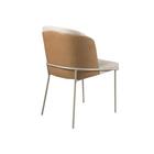 Conjunto 2 Cadeiras De Jantar Aurora No Linho Bege E Metal Ch