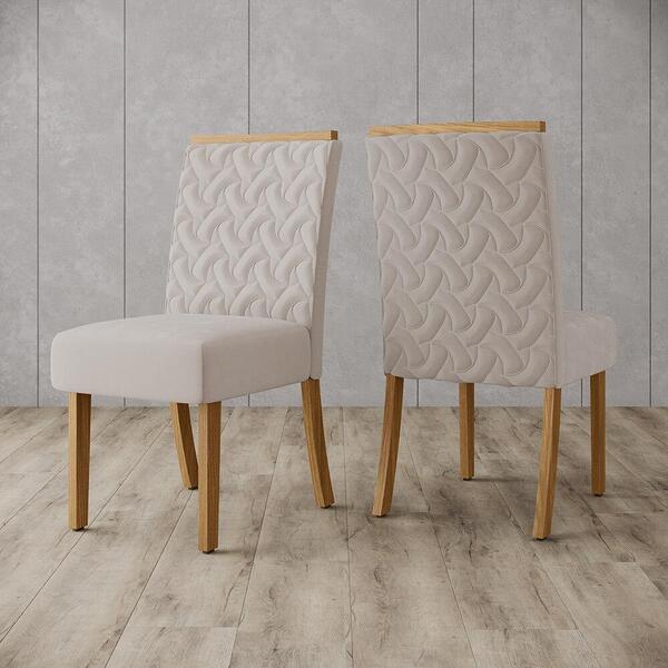 Conjunto 2 Cadeiras De Jantar Dallas Multimóveis Cr5027 Bege