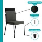 Conjunto 2 Cadeiras De Jantar Duo 1739 Carraro Grafite/preto