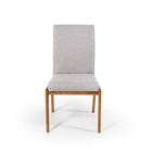 Conjunto 2 Cadeiras De Jantar Estofada Em Madeira Beta Cinza