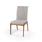 Conjunto 2 Cadeiras De Jantar Estofada Em Madeira Beta Cinza
