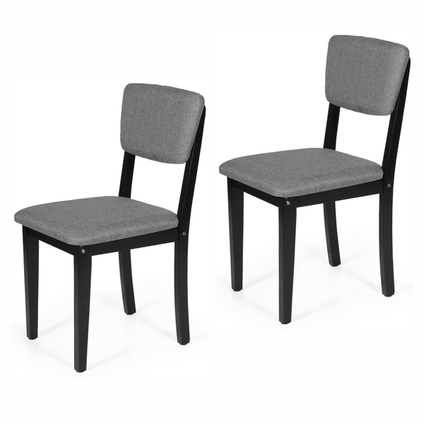 Conjunto 2 Cadeiras De Jantar Estofada Em Madeira Maciça Ella