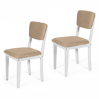 Conjunto 2 Cadeiras De Jantar Estofada Em Madeira Maciça Ella