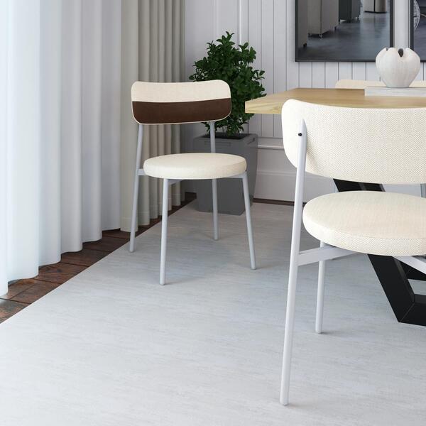 Conjunto 2 Cadeiras De Jantar Kyta Tecido Mesclado Est.branca