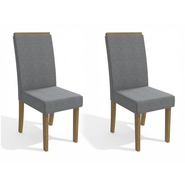 Conjunto 2 Cadeiras De Jantar Linho Cinza