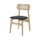 Conjunto 2 Cadeiras De Jantar Luxo Moderna Estofada Em Palha