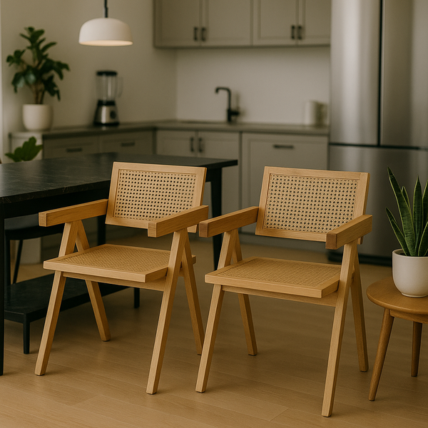 Conjunto 2 Cadeiras De Jantar Madeira Chandy Assento E Encost