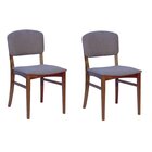 Conjunto 2 Cadeiras De Jantar Madeira Maciça Ayla Estofada Li