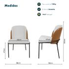 Conjunto 2 Cadeiras De Jantar Nevada Com Encosto Curvo Estofa