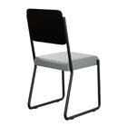 Conjunto 2 Cadeiras De Jantar Next Tecido Mesclado Est.preta