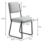 Conjunto 2 Cadeiras De Jantar Next Tecido Mesclado Est.preta