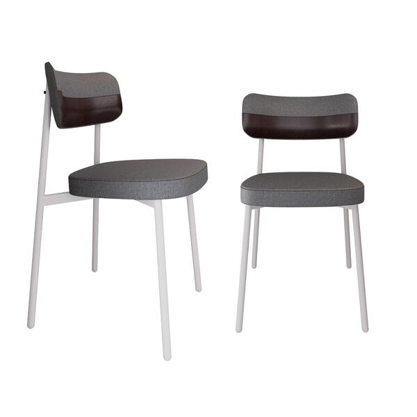 Conjunto 2 Cadeiras De Jantar Tecido Sint. Alloa Est. Branca