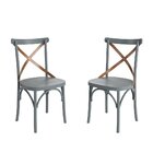 Conjunto 2 Cadeiras De Madeira Maciça Apaixone X Cinza