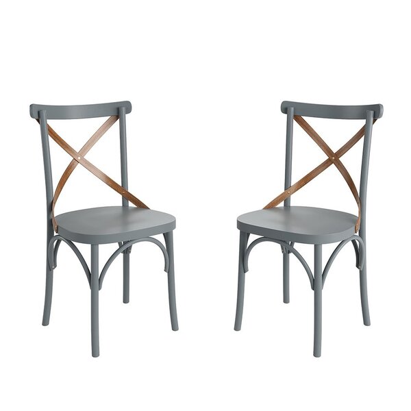 Conjunto 2 Cadeiras De Madeira Maciça Apaixone X Cinza