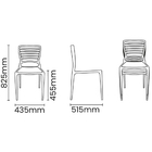 Conjunto 2 Cadeiras De Plástico Com Encosto Vazado Horizontal