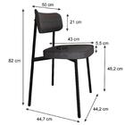 Conjunto 2 Cadeiras De Tecido Sintético Alloa Est.preta