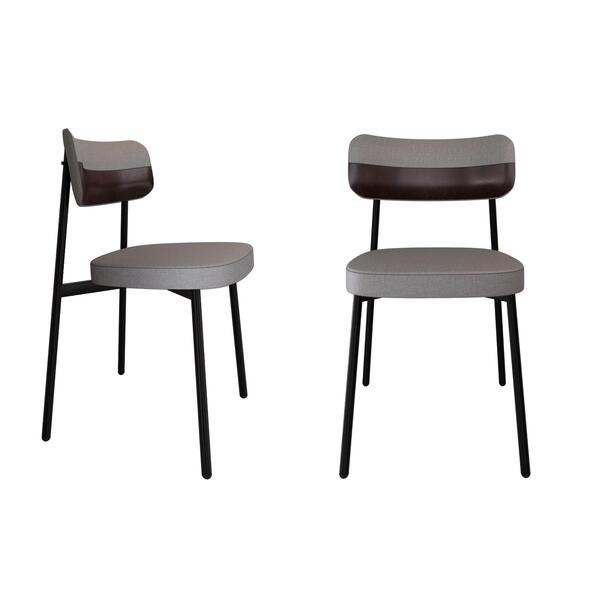 Conjunto 2 Cadeiras De Tecido Sintético Alloa Est.preta