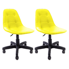 Conjunto 2 Cadeiras Eames Botone Amarela Office Preto