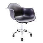 Conjunto 2 Cadeiras Eames Com Braço Preto Office Cromada