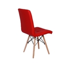 Conjunto 2 Cadeiras Eiffel Gomos Estofada Base Madeira - Verm