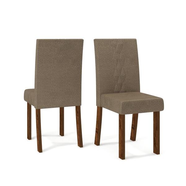 Conjunto 2 Cadeiras Elis Para Sala De Jantar Estofada Dj Móve