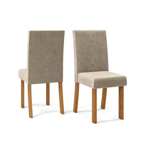 Conjunto 2 Cadeiras Elis Para Sala De Jantar Estofada Dj Móve