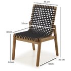 Conjunto 2 Cadeiras Em Madeira E Corda Náutica Sem Braço Traç