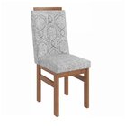Conjunto 2 Cadeiras Em Madeira Maciça Canela/linho Cinza