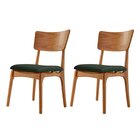 Conjunto 2 Cadeiras Em Madeira Maciça Ravena Gold Jade / Imbu