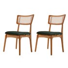 Conjunto 2 Cadeiras Em Madeira Maciça Ravena Jade / Imbuia Na