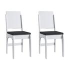 Conjunto 2 Cadeiras Em Mdf Com Tecido Corino 916 003- Branco