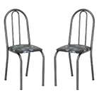 Conjunto 2 Cadeiras Éos Preto Flor