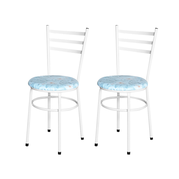 Conjunto 2 Cadeiras Epoxi Branca Para Cozinha Com Assento Per