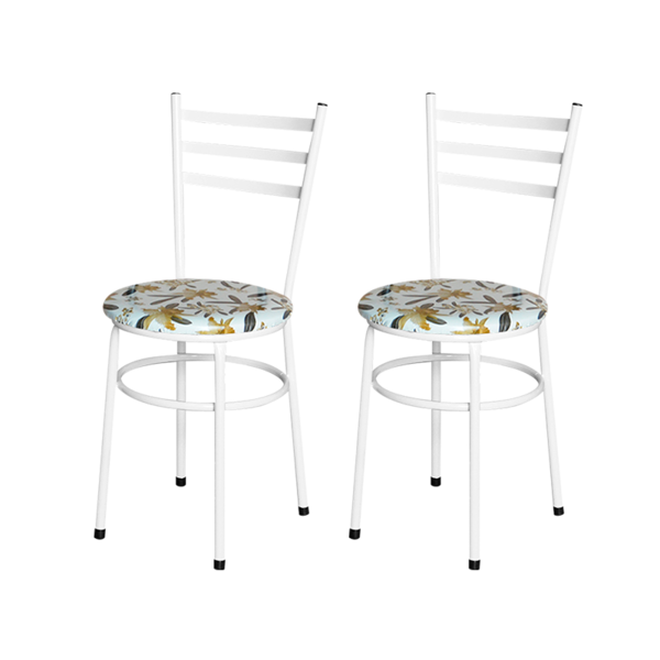 Conjunto 2 Cadeiras Epoxi Branca Para Cozinha Com Assento Per