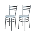 Conjunto 2 Cadeiras Epoxi Preta Craqueada Para Cozinha Com As