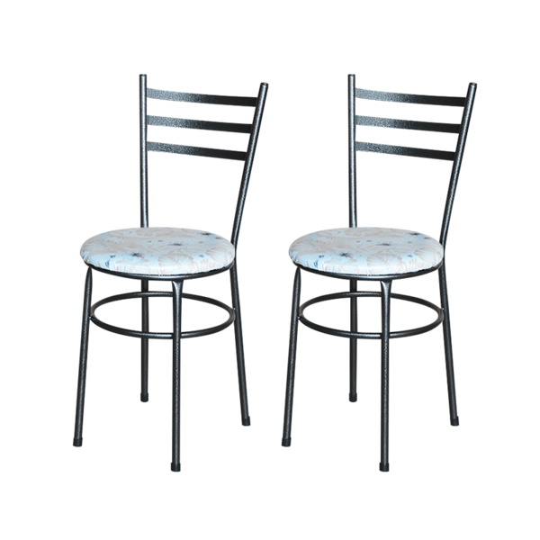 Conjunto 2 Cadeiras Epoxi Preta Craqueada Para Cozinha Com As