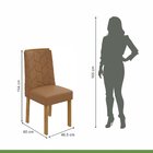 Conjunto 2 Cadeiras Estofadas Astrid  Amêndoa Clean/corino Ca