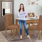Conjunto 2 Cadeiras Estofadas Astrid  Amêndoa Clean/corino Ca