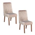 Conjunto 2 Cadeiras Estofadas Barcelona Bom Pastor Amêndoa