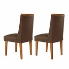 Conjunto 2 Cadeiras Estofadas Ester Marrom / Naturalle