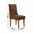 Conjunto 2 Cadeiras Estofadas Ester Marrom / Naturalle