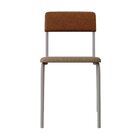 Conjunto 2 Cadeiras Estofadas Fixa Empilhável Fit Areia Corri