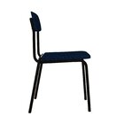 Conjunto 2 Cadeiras Estofadas Fixa Empilhável Fit Azul Corrie