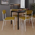Conjunto 2 Cadeiras Estofadas Fixa Empilhável Fit Mostarda Ci