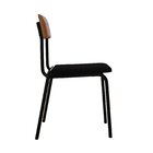 Conjunto 2 Cadeiras Estofadas Fixa Empilhável Fit Preto / Car