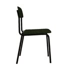 Conjunto 2 Cadeiras Estofadas Fixa Empilhável Fit Verde Musgo