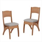 Conjunto 2 Cadeiras Estofadas Freijo/liso Claro